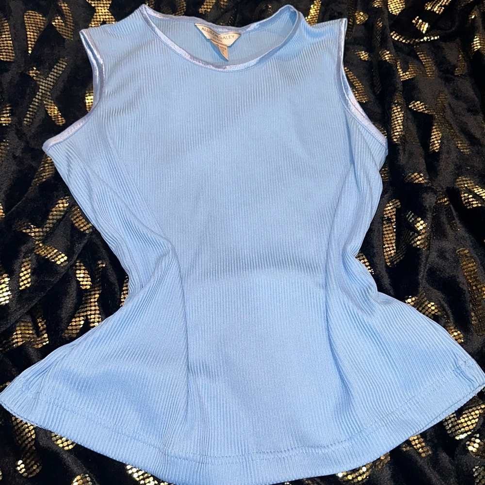 allison daley Petite medium ribbed tank top blue